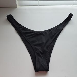 SKIMS Recycled Swim Micro Tanga Black High-Cut Bikini Bottom 4X G164